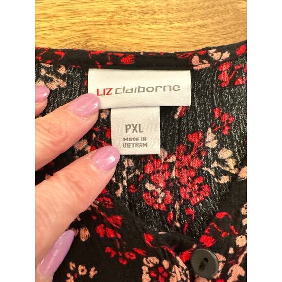 Liz Claiborne Blouse Ditsy Floral Womens Xlarge - Picture 3 of 5